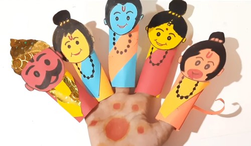 Finger Puppets art and craft for Dussehra