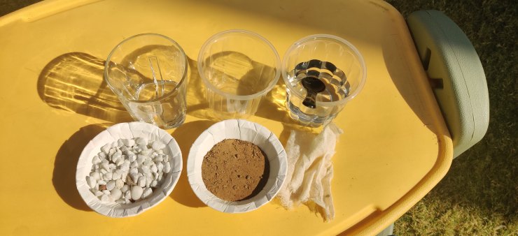 supplies required for water filter experiment 