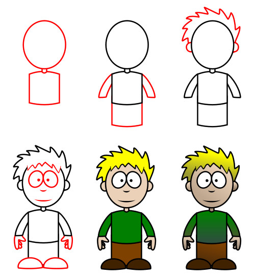 Easy Boy Drawing for Kids Step by Step