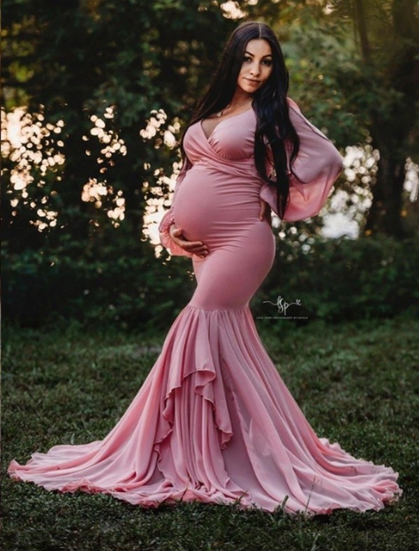 Long Sleeve Maternity Dresses for Photo Shoot Elegant V Neck Velvet Pregnancy  Dress Photography Pregnant Women Baby Shower Cloth | Wish