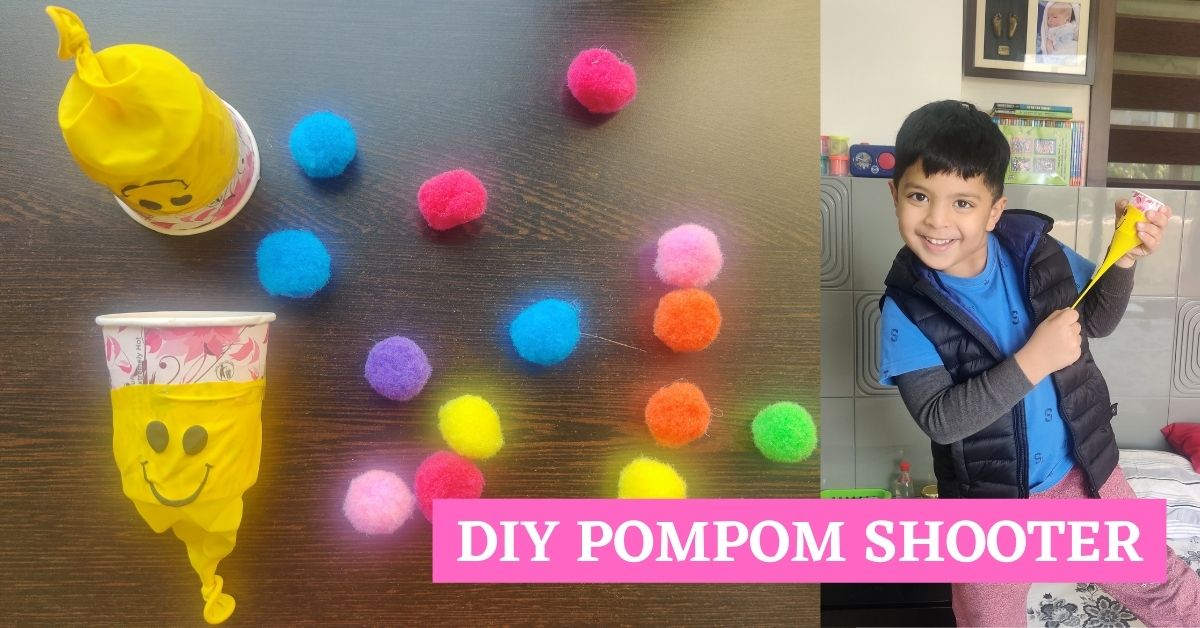 pompom shooter with paper cup